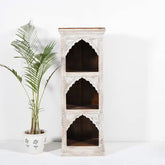 Rajasthan Handcarved Indian Furniture Wooden Single Arch Small Display Shelf